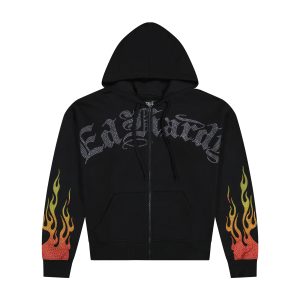 Skull Flames Boxy Zip Hoodie