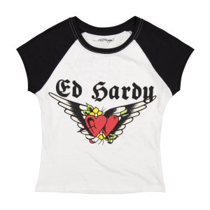 Heart Wings Raglan Cap Sleeve Tee