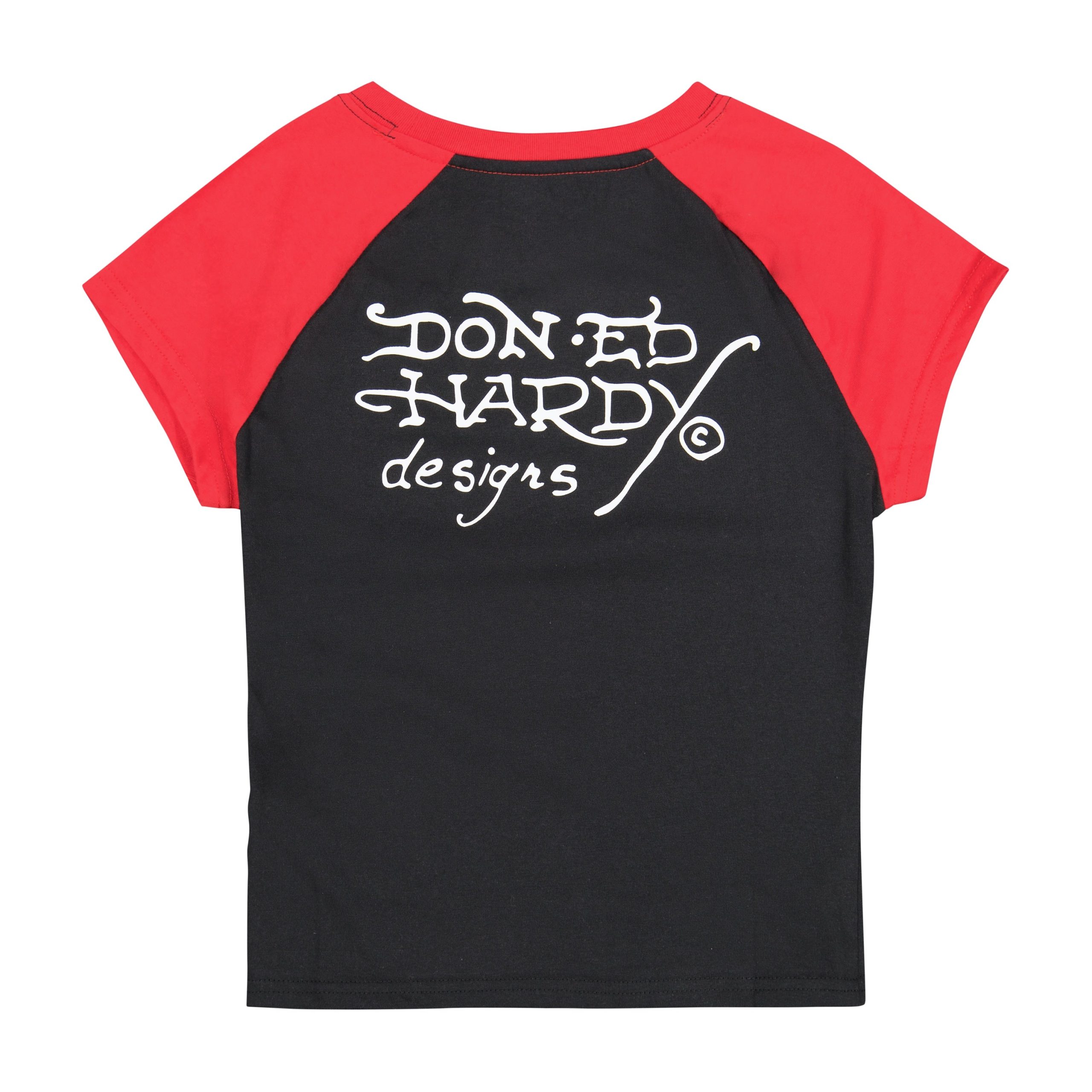 True Eagle Raglan Cap Sleeve Tee - Black/Red - Image 2