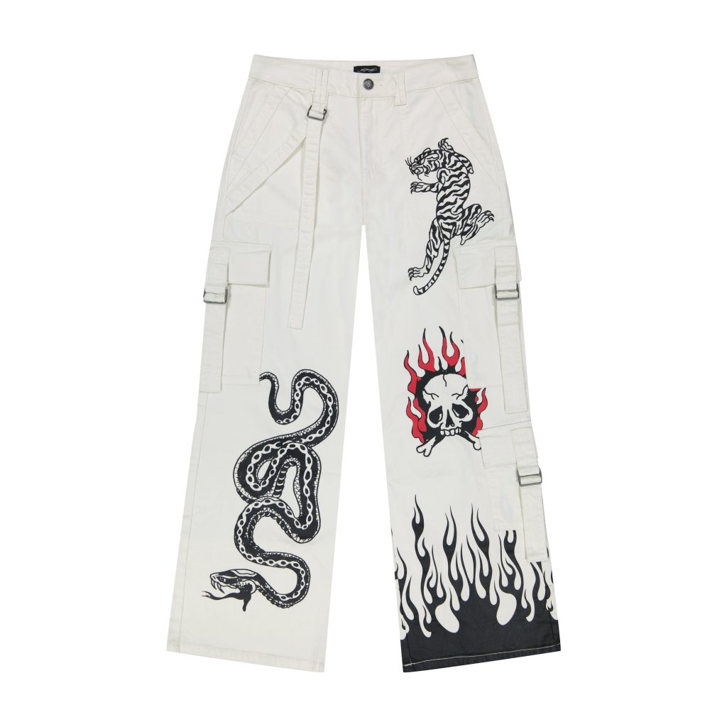 Fire Skull Baggy Twill Cargo